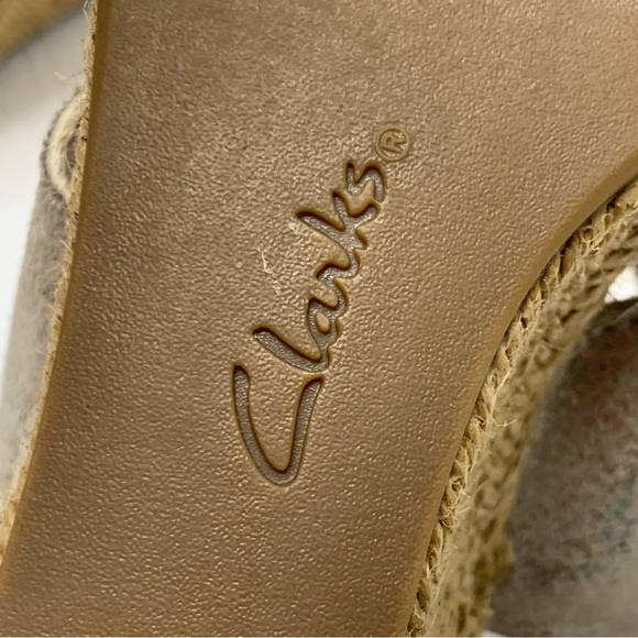 Clarks Lafley Alaina Metallic Wedge Espadrille Sandals Gold 8 - Picture 14 of 15